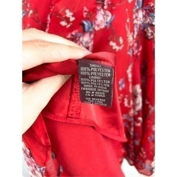 Anthropologie Ranna Gill Keira Red Floral‎ Dress Size XS - Picture 12 of 12